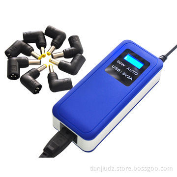 5V 2A USB Port Universal Power Adapter, Automatic Voltage Adjust 90W with LCD Display